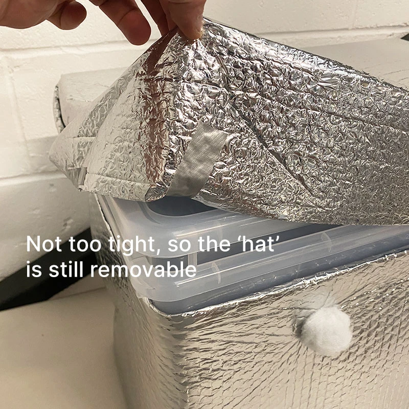 Foil insulation cover on top of CyLab