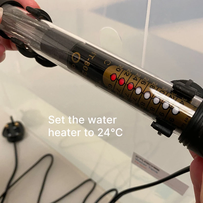 Setting the water heater of our CyLab to the right temperature for growing mushrooms