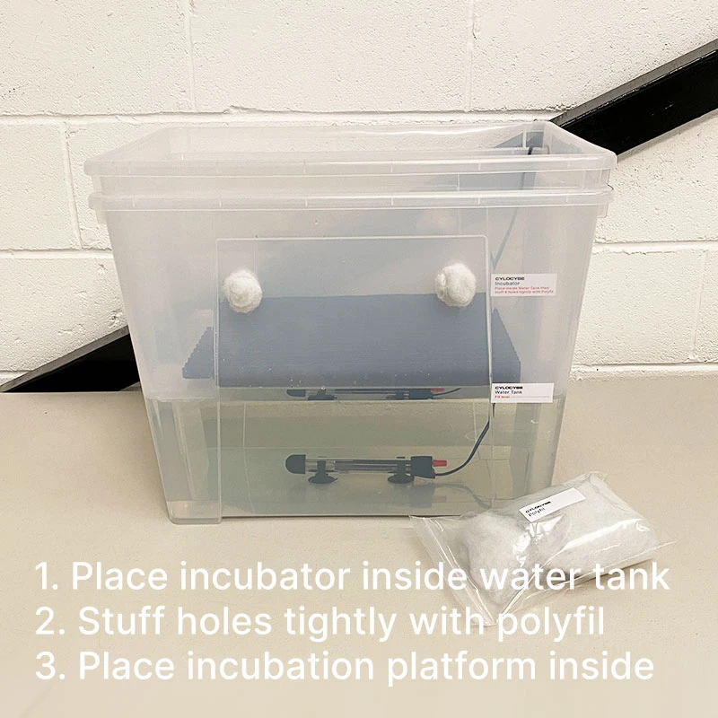 Setting up the water tank and incubator of our CyLab