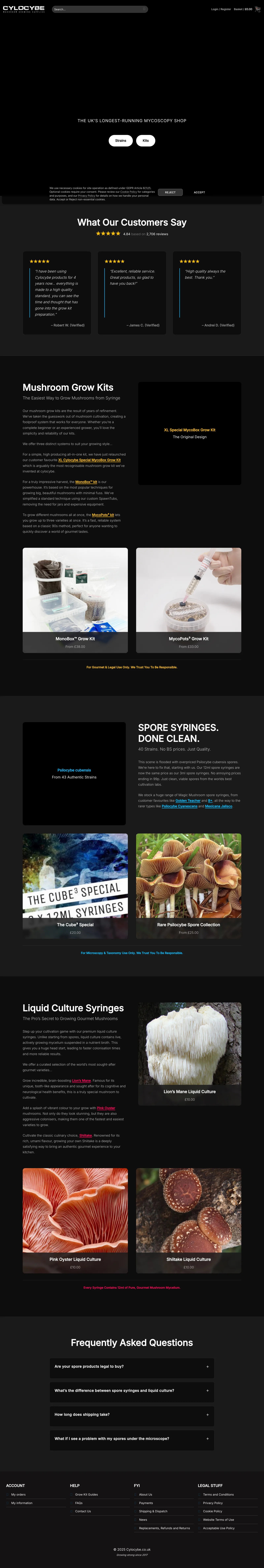 Cylocybe homepage in June 2025
